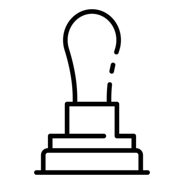 Post ahşap damga simgesi, anahat stili