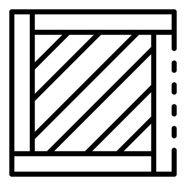 Teslim ahşap kutu simgesi, anahat tarzı