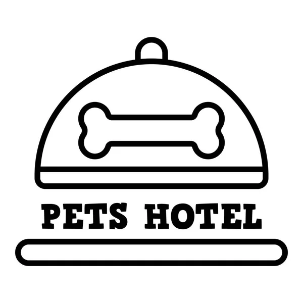 Alimentation animal de compagnie logo de l'hôtel, style contour — Image vectorielle