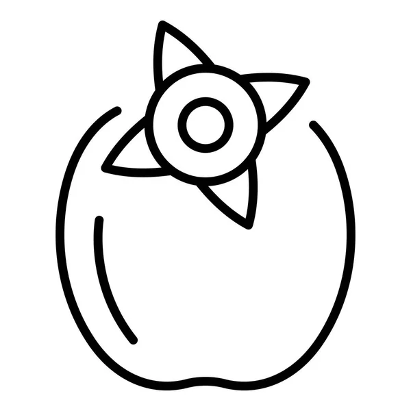 Frisches Persimmon-Symbol, Umrissstil — Stockvektor