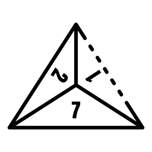 Ikona kostki piramidy, styl konturu — Wektor stockowy