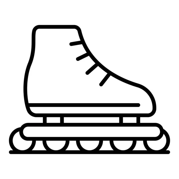 Icône enfants patins à roues alignées, style contour — Image vectorielle