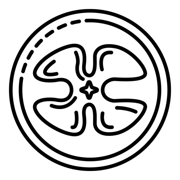 Slice van Feijoa pictogram, overzichts stijl — Stockvector