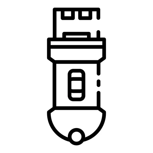 USBフラッシュアイコン、アウトラインスタイル — ストックベクタ