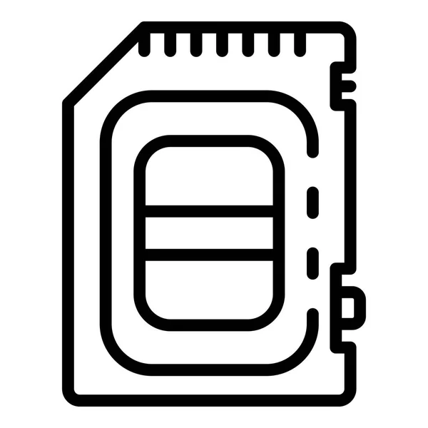 Иконка Sd карты, стиль контура — стоковый вектор