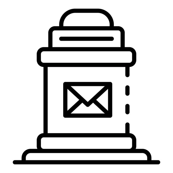 Boîte aux lettres icône, style contour — Image vectorielle