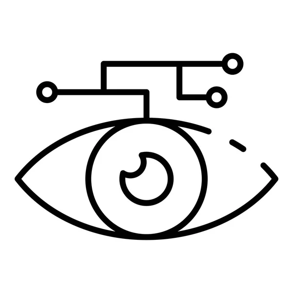 Icono de ojo de aprendizaje artificial, estilo de contorno — Vector de stock