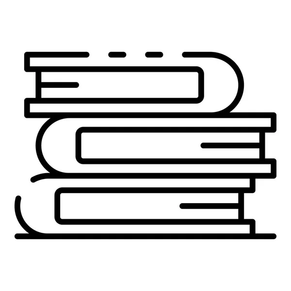 Icona della pila di libri, stile contorno — Vettoriale Stock
