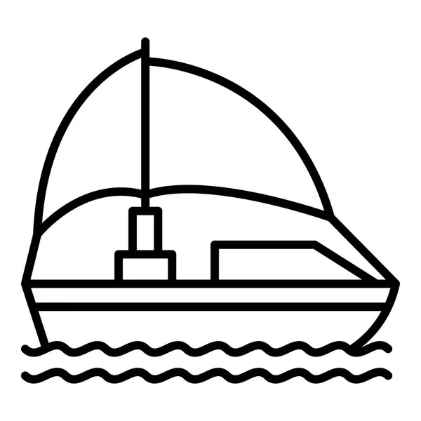 Icono del barco, estilo de contorno — Vector de stock