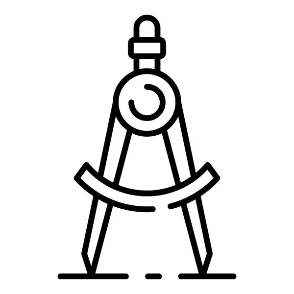 Icono de brújula de dibujo de metal, estilo de esquema — Vector de stock