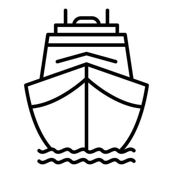 Icona della nave cargo anteriore, stile contorno — Vettoriale Stock