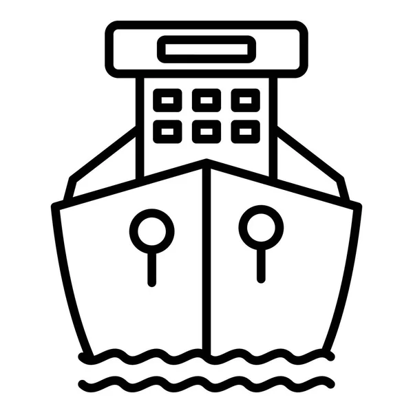 Ícone do navio dianteiro, estilo esboço — Vetor de Stock