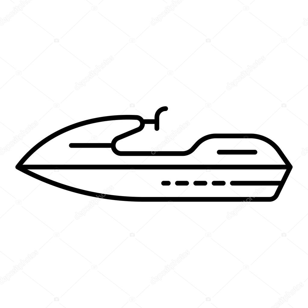 Speed jet ski icon, outline style