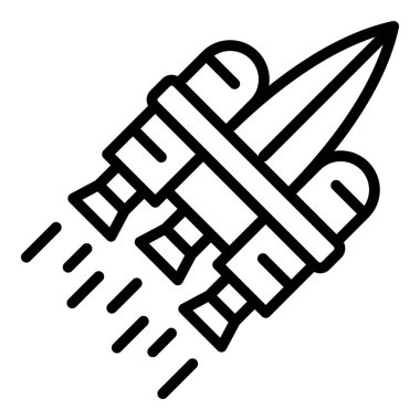 Uzay roket gemisi simgesi, anahat stili