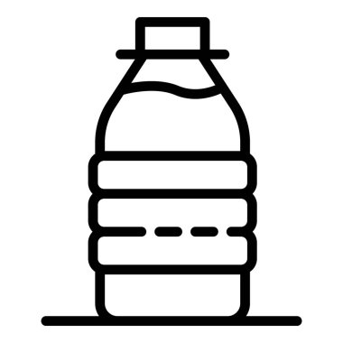 Süt protein şişesi simgesi, anahat tarzı