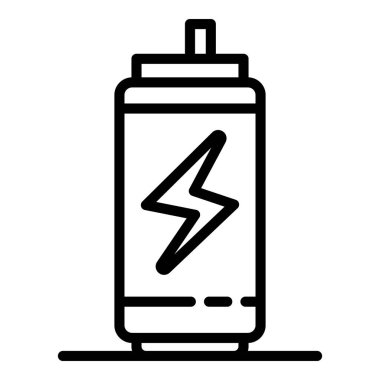 Energy drink tin can icon, outline style