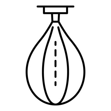 Boks yumruk çantası simgesi, anahat stili