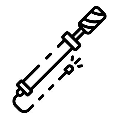 Bisiklet Tekerleği hava pompası simgesi, anahat stili