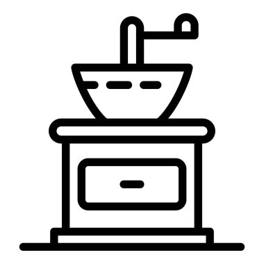 Ahşap kahve öğütücü simgesi, taslak biçimi