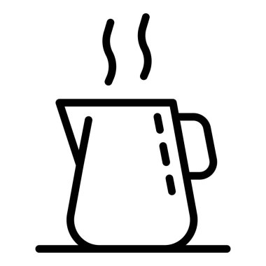 Sıcak kahve Metal pot simgesi, anahat tarzı