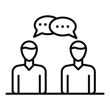 Sohbet simgesi, anahat stili toplantı insanlar