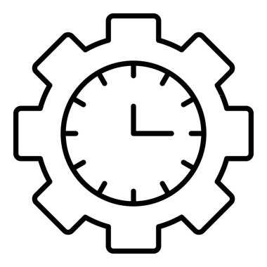 Zaman iş dişli simgesi, anahat stili