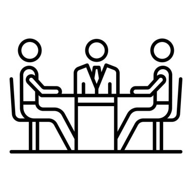 İş toplantısı simgesi, anahat stili