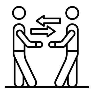 Şirket insanların etkileşim simgesi, anahat stili