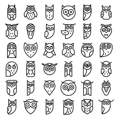 Baykuş Icons set, anahat stili