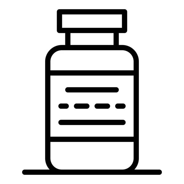 Icono de píldoras de proteína deportiva, estilo de esquema — Vector de stock