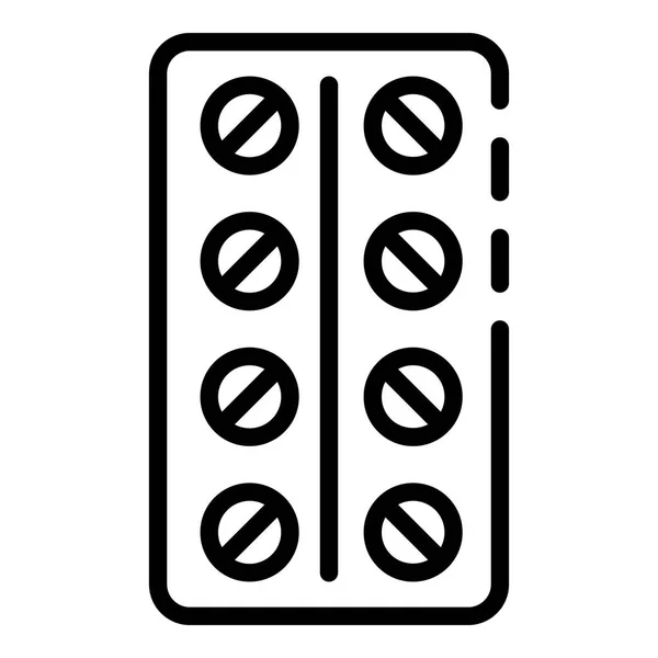 Icono de paquete de píldoras, estilo de esquema — Archivo Imágenes Vectoriales