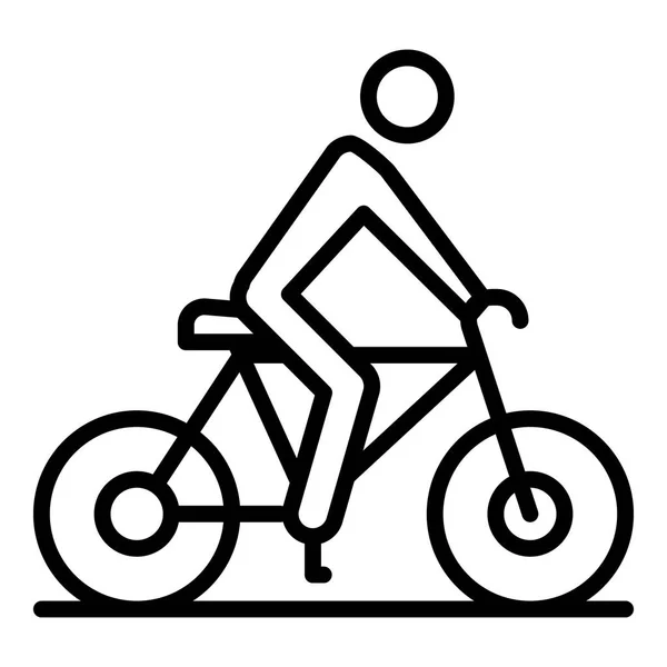 Cycling man icon, outline style — Stock Vector