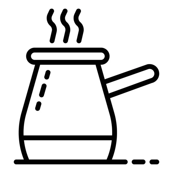 Hot coffee icon, outline style — Stock Vector