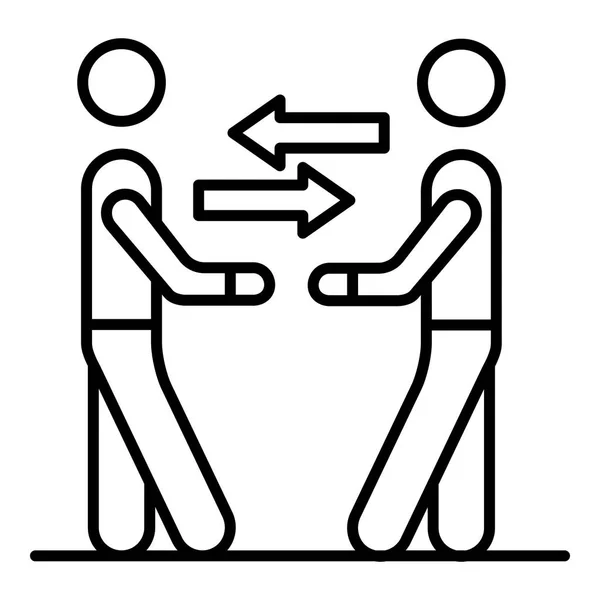 Icono de interacción de personas corporativas, estilo de esquema — Vector de stock