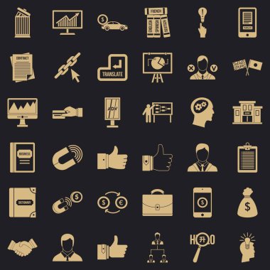 İş seminer simgeler kümesi, basit tarzı