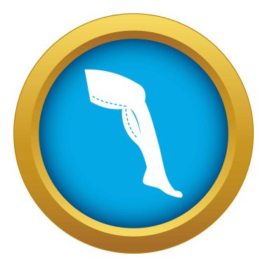 Bacak plastik cerrahi izole mavi simge vektör