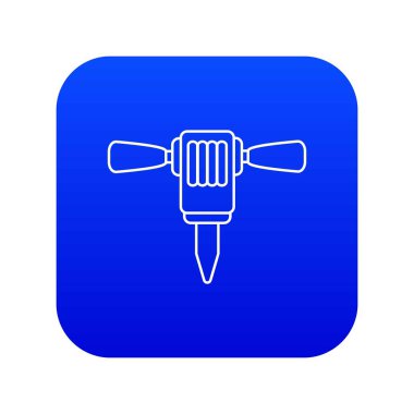 Madencilik matkap simge mavi vektör çekiç