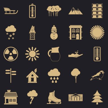 Chalet Icons set, basit tarzı