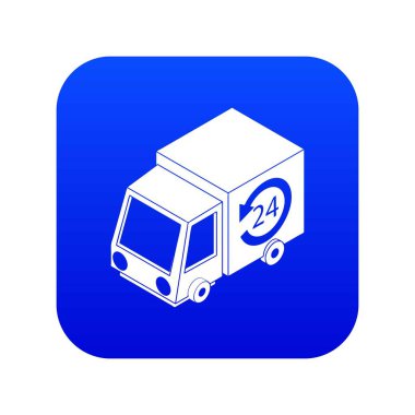 24 saat teslimat simgesi mavi vektör