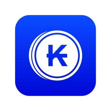 Paralar Lao kip simgesi dijital mavi