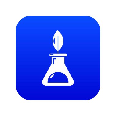 Ekoloji kimyasal test simge mavi vektör