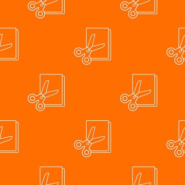 Makas kağıt desen vektör turuncu