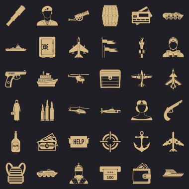 Tank Icons set, basit tarzı mücadele