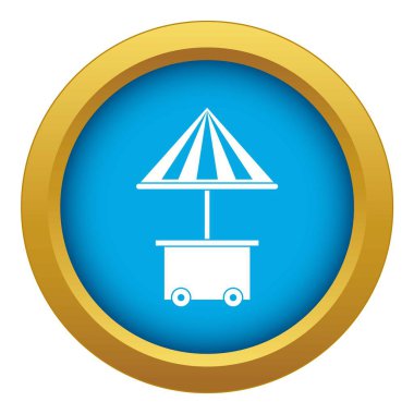 Satılık şemsiye ile mobil sepet mavi simge vektör yiyecek