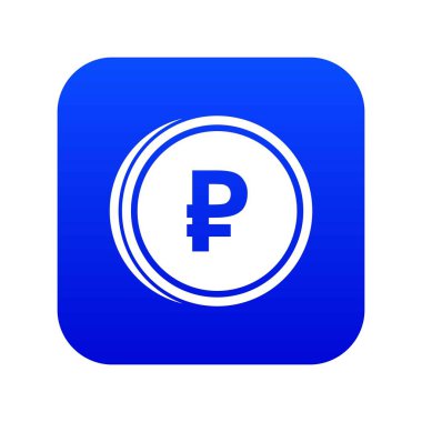 Jeton Rublesi simge dijital mavi