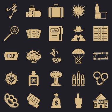 Suçu Icons set, basit tarzı