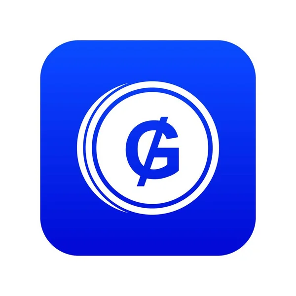 Moeda guarani ícone digital azul —  Vetores de Stock