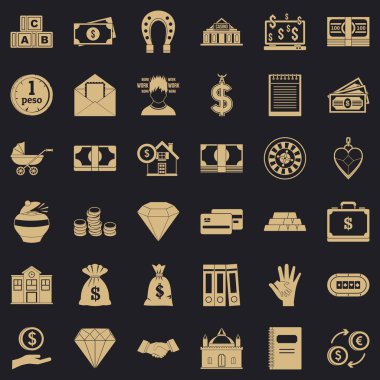 Mevduat hesabı Icons set, basit tarzı