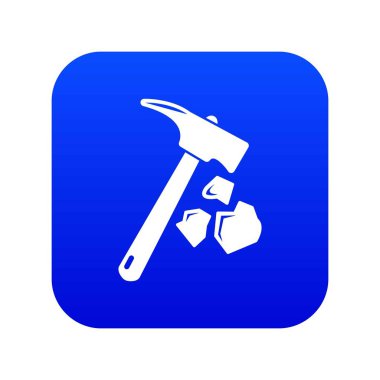 Minning el çekiç simge mavi vektör