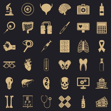 Doğru tanı Icons set, basit tarzı